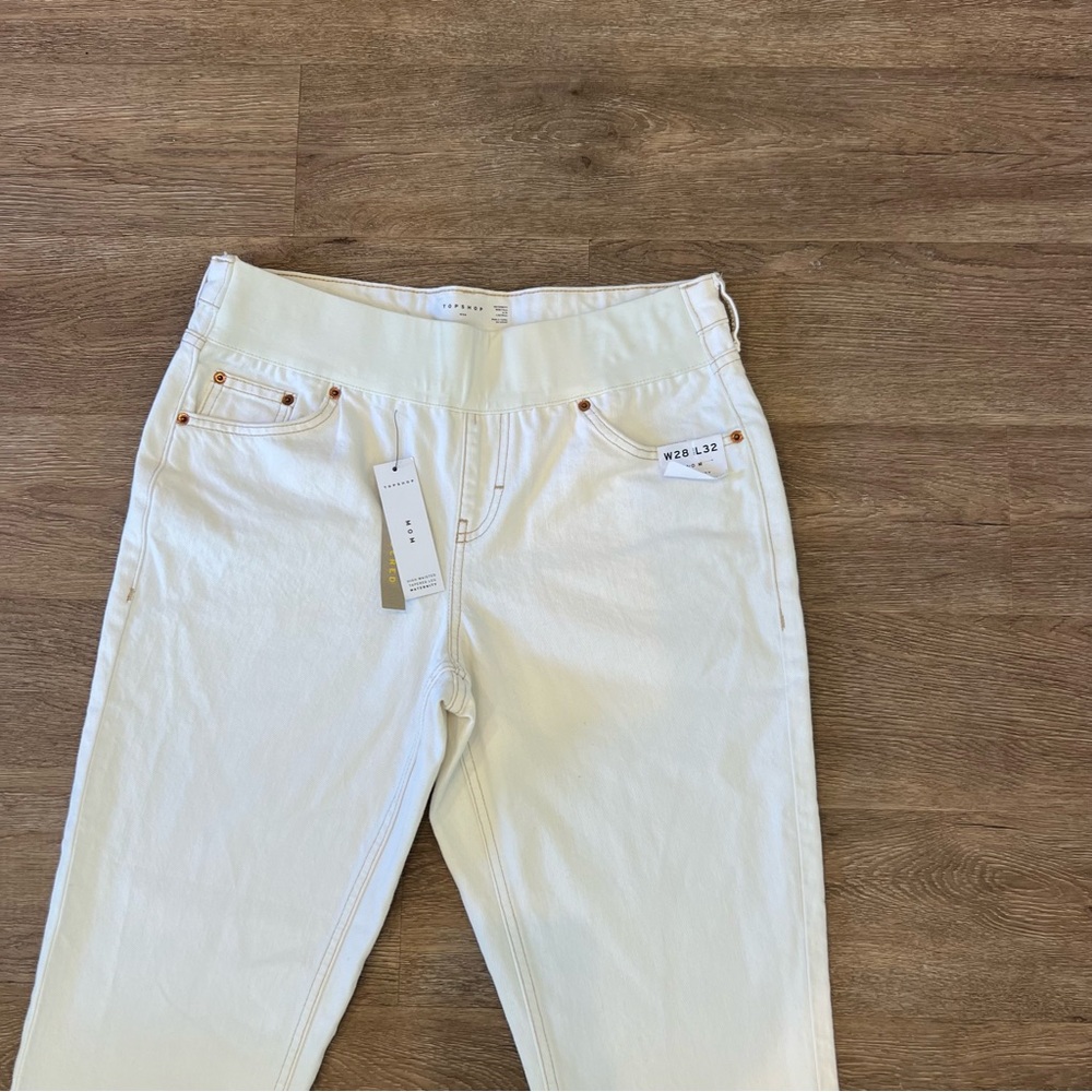 NWT TopShop Maternity White Mom Jeans - Picture 2 of 6